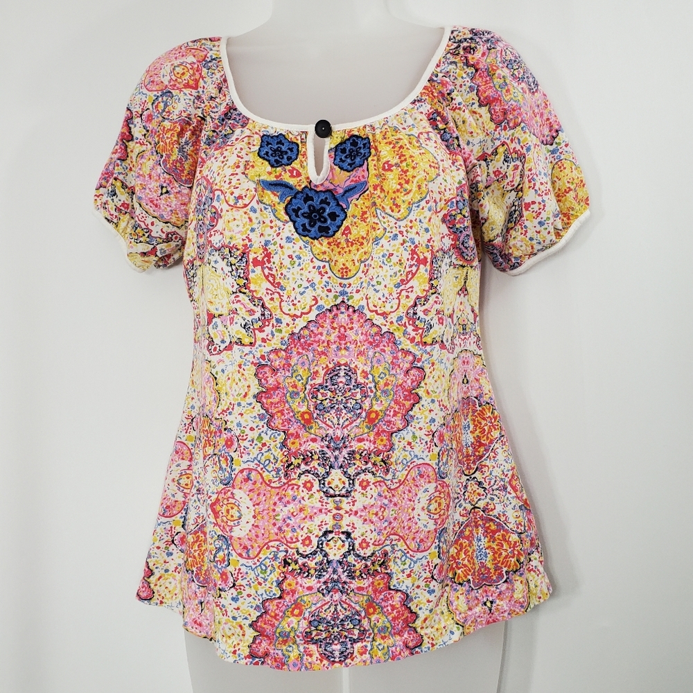 C Keer by Anthropologie Embroidered Tee